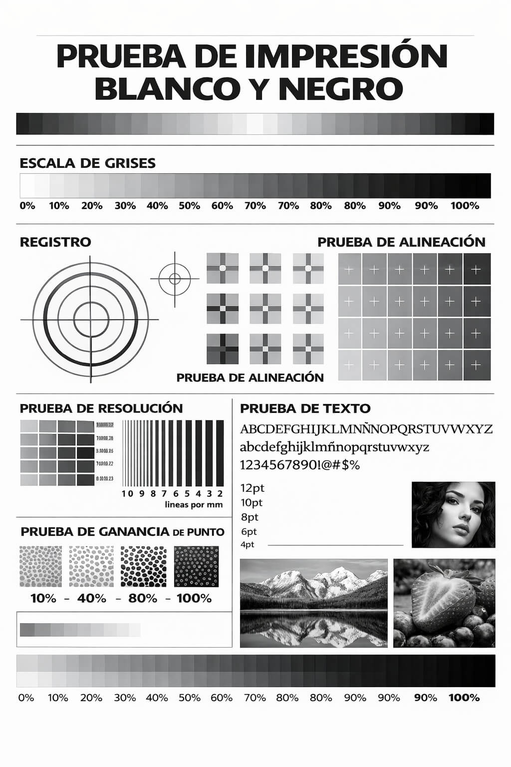 Prueba de Impresión Blanco y Negro
